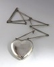 Georg Jensen. Necklace with large silver heart (925). Model 126. Dimensions 6.5 
*6.5 cm. The chain is 80 cm.