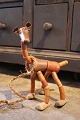 Vintage Wooden dog from the 1950s. with bendable legs and tail...