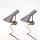Set Of Two AJ Wall Lamps - Light Grey - Danish Design - Arne Jacobsen - Louis Poulsen - Designed In The 1960s