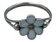 A. Dragsted silver
Enamel ring with white flower from the 1950'es - 
Size 56