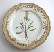 Royal Copenhagen, Flora Danica. Frokost tallerken med gennemskåret bort. Design #3554. Diameter 23 cm. (1 sortering). Pedicularis flammea L
