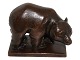 Bronze bear 
figurine on 
base