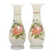 Pair of enamel decorated vases circa 1880. H: 18cm