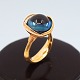 Ole Lynggaard; Lotus ring nr. 3. i 18 kt. guld, med blå topas og diamanter