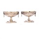 Aabenraa Antikvitetshandel presents: Pair of early 19th century Danish Empire silver salt-cellars by Nicolai ...