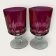 2 older red crystal glasses with cuts200 DKK total