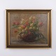 Oliemaleri med Tulipaner i Flettet Kurv, ca. 1930–1950