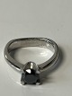 Antik Huset presents: Princess ring with black diamond 14 karat white goldSize 50