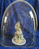 Oval glas kuppel eller glas globe, velegnet til udstilling. H 41cm. Figur medfølger ikke. 