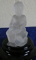 Business card bowl with frozen glass figure H 13 cm