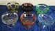 Portion glasses in pressed, colored glass. Set of 6 glasses from Sweden. H 8cm - Ö 10cm