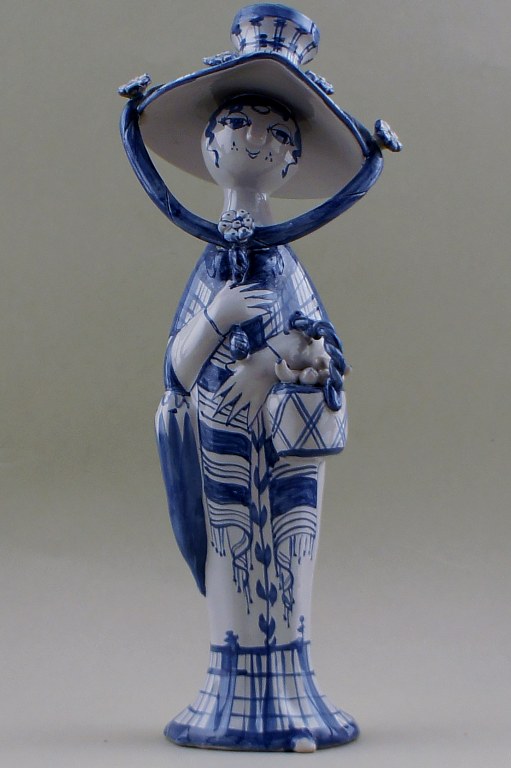 Bjorn Wiinblad unique ceramic figure. Autumn in blue "seasons" dated 1976. I HAVE ALL 4 FIGURINES.