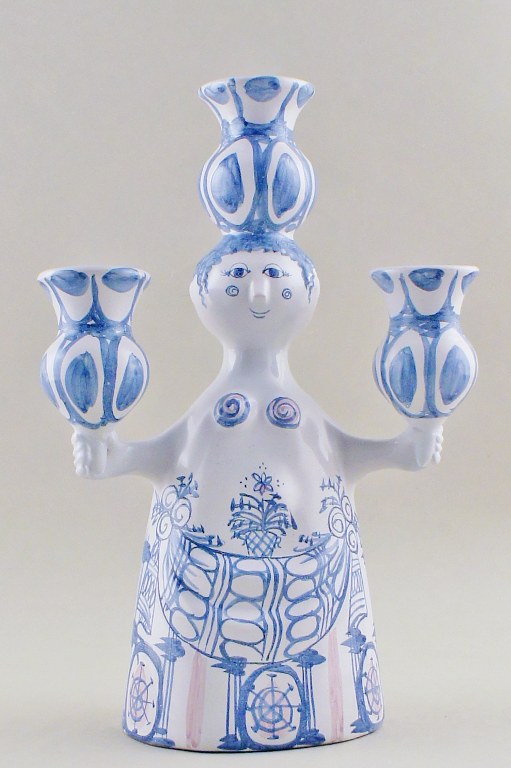Bjorn Wiinblad, lady, unique three-armed candelabra.