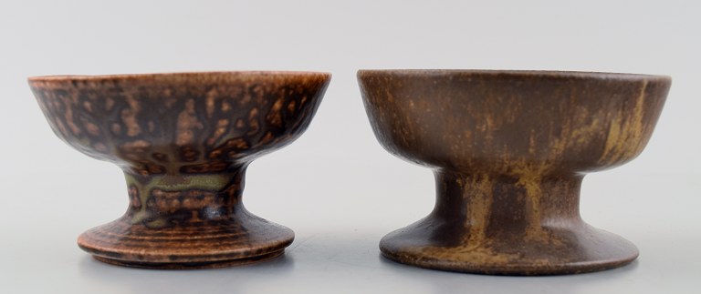 Arne Bang. Ceramics, pair of candlesticks.