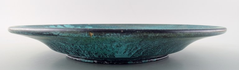 Kähler, HAK, large round glazed dish 1930s.Designed by Svend Hammershoi.