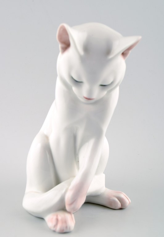 Rare Royal Copenhagen porcelain figure number 307, seated cat.