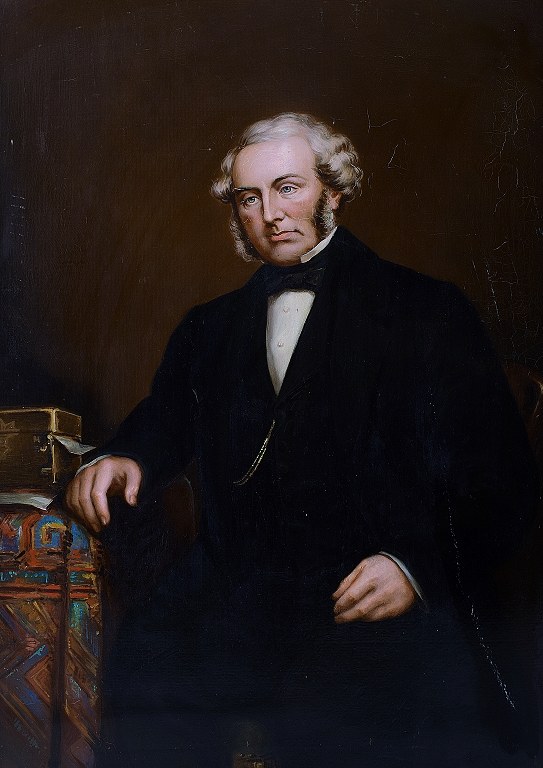 Olie maleri, herreportræt.