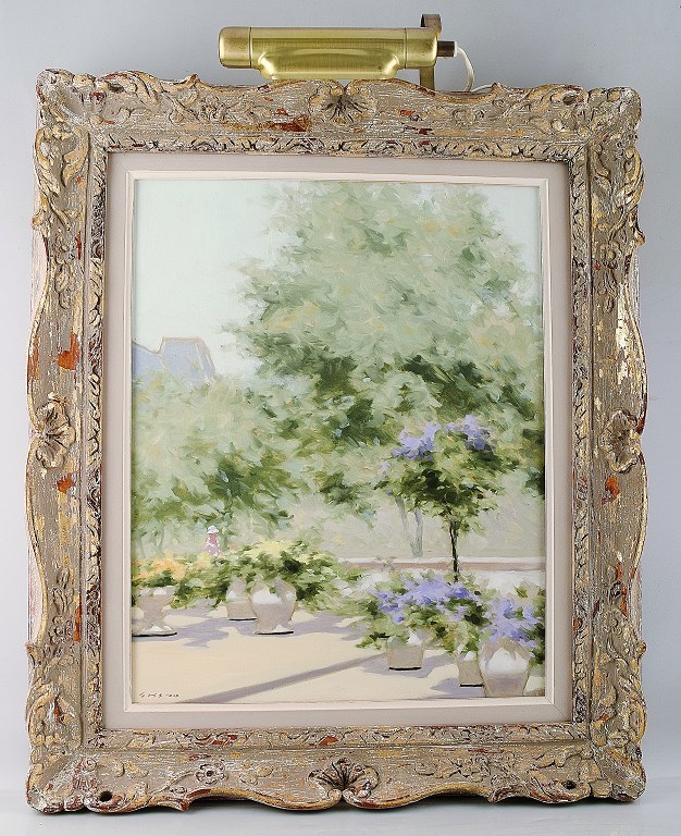 Andre GISSON (1928-2003) Tuileries Garden, Paris. American artist.Oil on canvas.