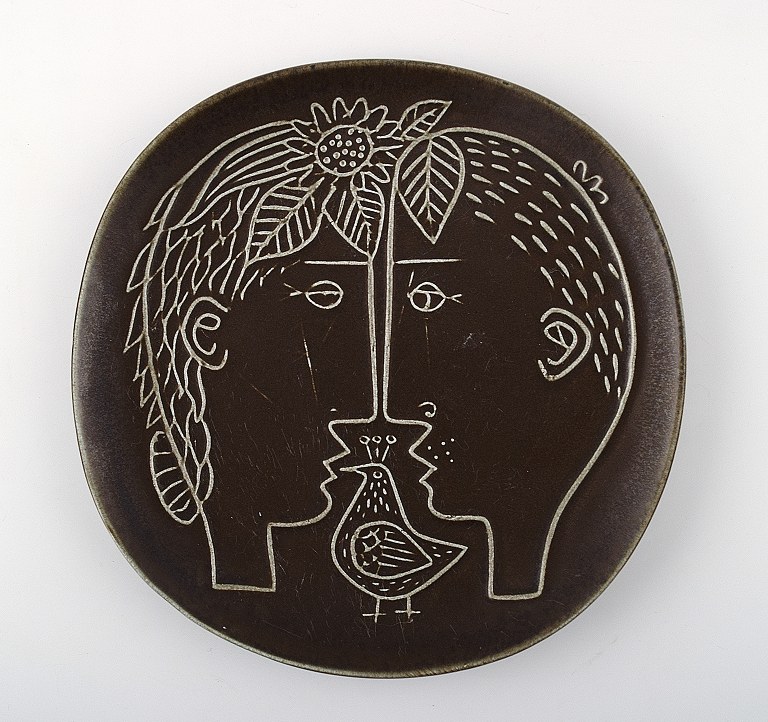 Stig Lindberg, Gustavsberg . "Piazza" tallerken, porcelæn.