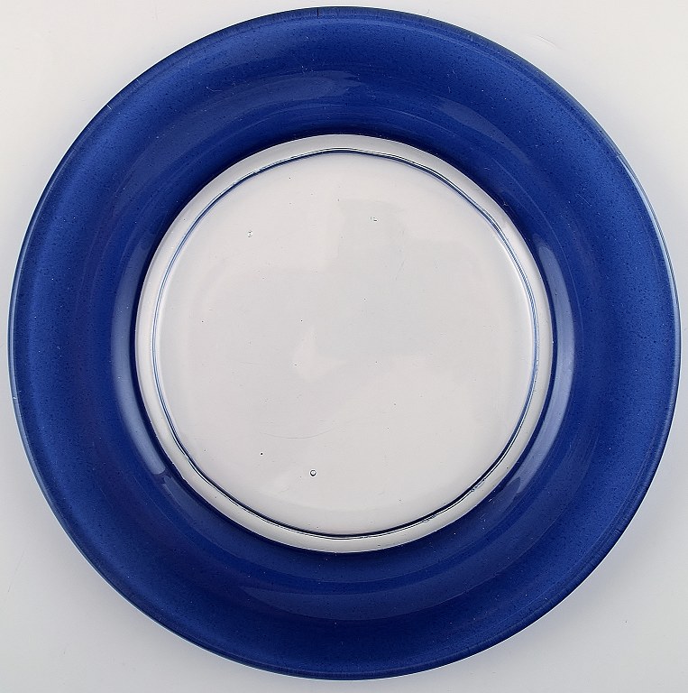 9 art glass plates, Sweden.