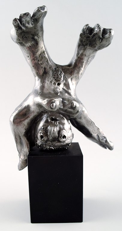 Leif Sylvester Petersen, born 1940.Sculpture of silver plated pewter.