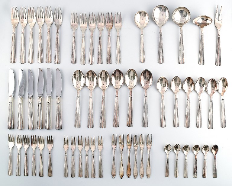 Complete Art Deco Dagmar silver plated cutlery for 6 p.