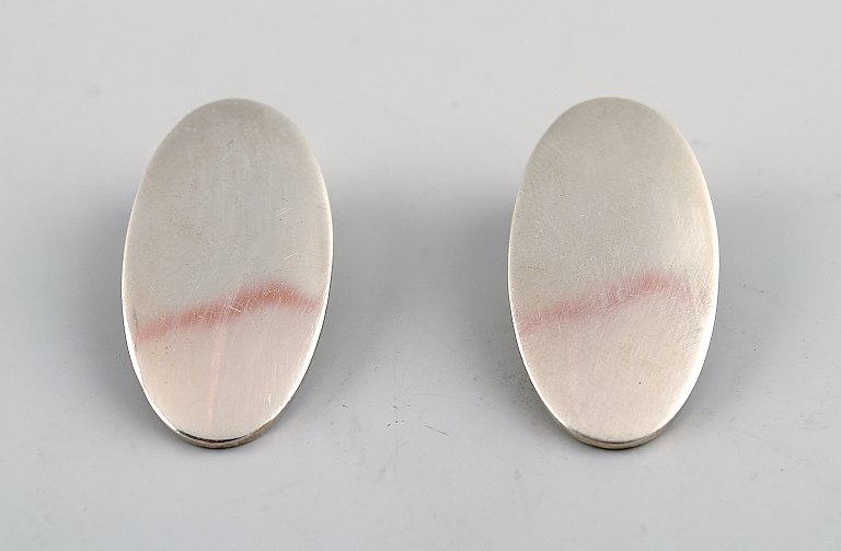 N.E.From, Denmark, sterling silver, a pair of ear clips.