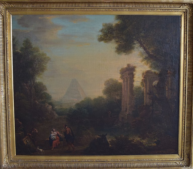Claude Lorrain (Fransk, 1604-1682, hans kreds) flugten til Egypten, Old master, 16/1700-tallet. Museum´s kvalitet.