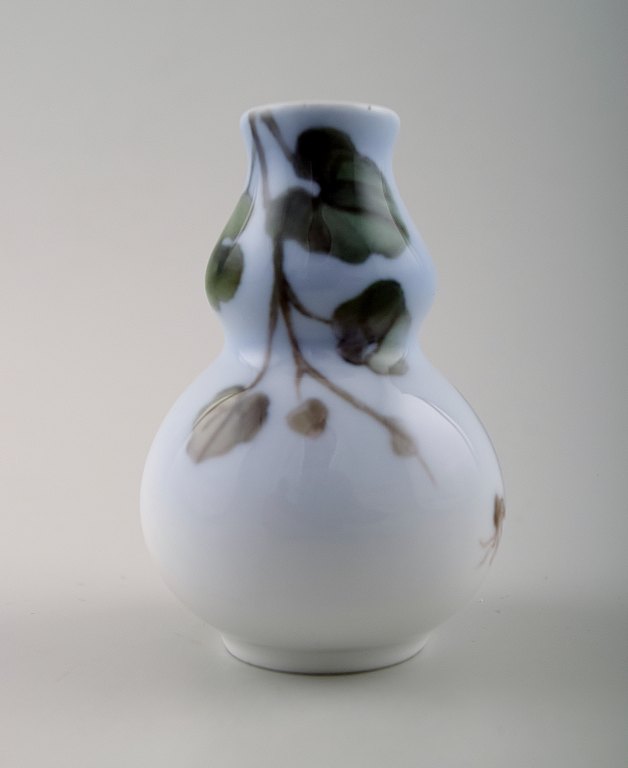 Royal Copenhagen Art Nouveau vase decorated with insect.