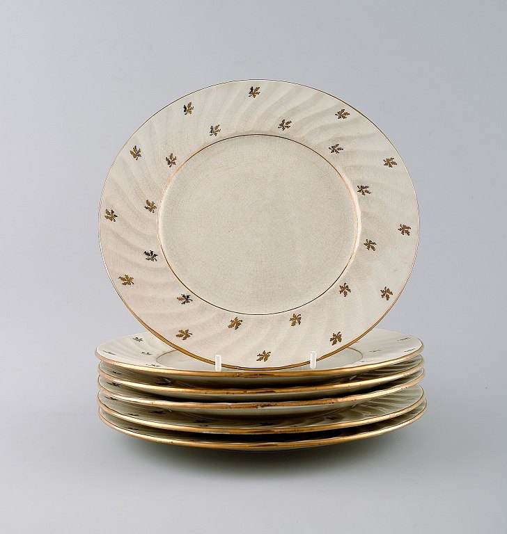 Gefle, Gyllen, 6 plates in earthenware.