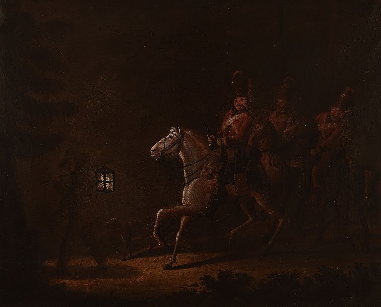 Unknown Old master. Oil on canvas, 19 c.Riders from Napoleon 1st Army.