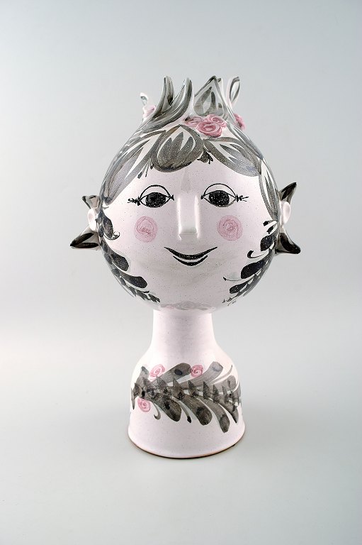 Bjørn Wiinblad 1918-2006: Unika Vase i flerfarvet keramik, signeret i bunden med monogram V 22, 70 (1970) Danmark.