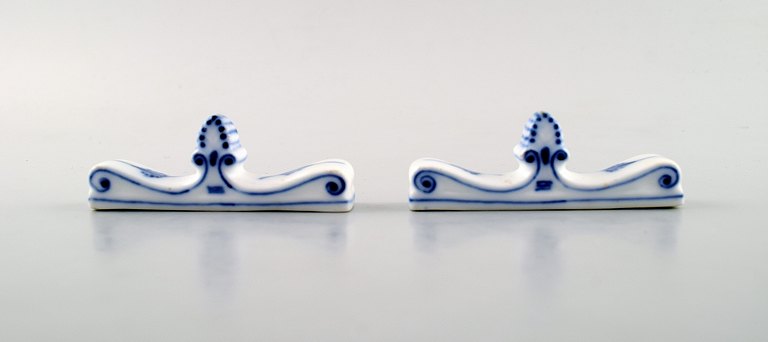 2 pcs. Antique Blue Fluted Danish Porcelain number 135-1 Knife restsRoyal Copenhagen.