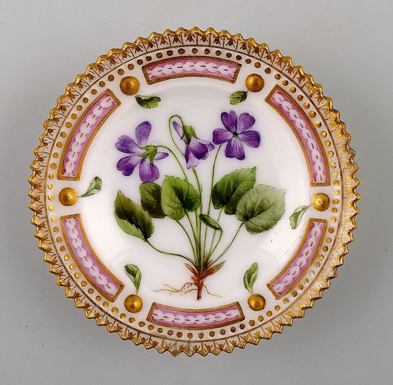 Antique Royal Copenhagen Flora Danica caviar dish.
