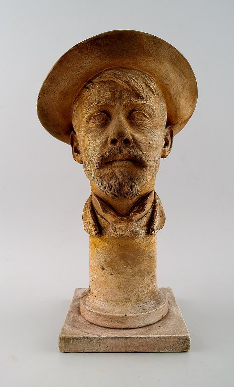 Unika Dahl Jensen buste i terracotta/lertøj af P. S. Kröyer.