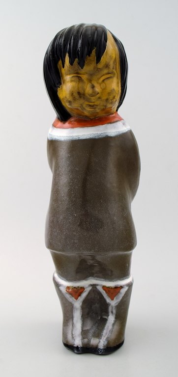 Vicke Lindstrand for Upsala-Ekeby.Ceramic figure, Greenlandic girl.