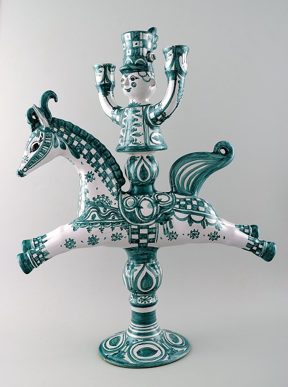 Rare and very large Wiinblad Candlestick in the form of a rider with three candleholders.