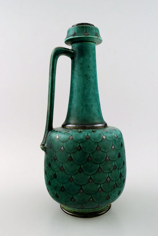 Wilhelm Kåge, Gustavsberg, Argenta Art deco stor vase/flaske.