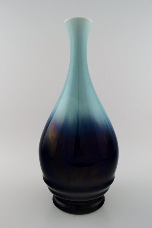 Rörstrand/Rorstrand floor vase in faience, glaze in blue tones.