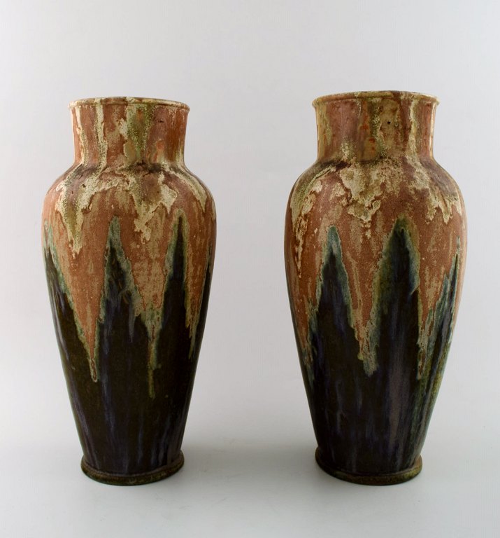 St. Honoré, France. A pair of large ceramic vases, 1940s.