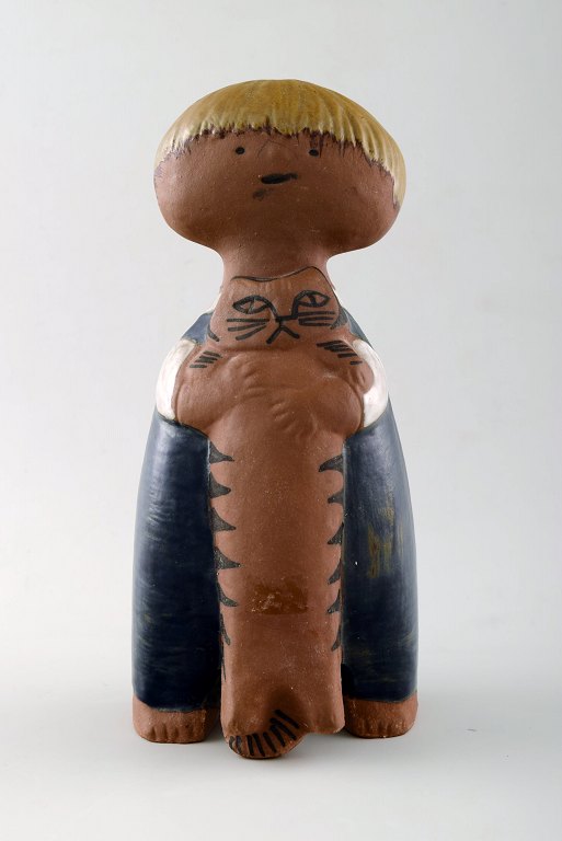 Rare figure, Lisa Larson, "Pelle", glazed ceramic, signed Pelle LL.