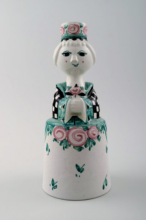 Sjælden Bjørn Wiinblad, dame, unika lysestage.