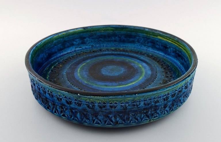 Bitossi, Rimini blue dish bowl in ceramics, designed by Aldo Londi.
