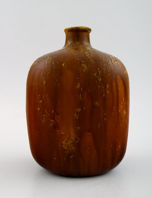 Marcello Fantoni, Italy. Ceramic vase, glaze in brown tones.