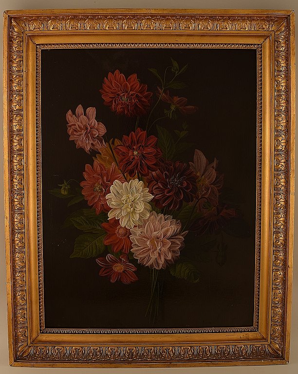 Old master. Olie på træ, Fra 1700 tallets slutning, 1800-tallets begyndelse.Blomsteropstilling.