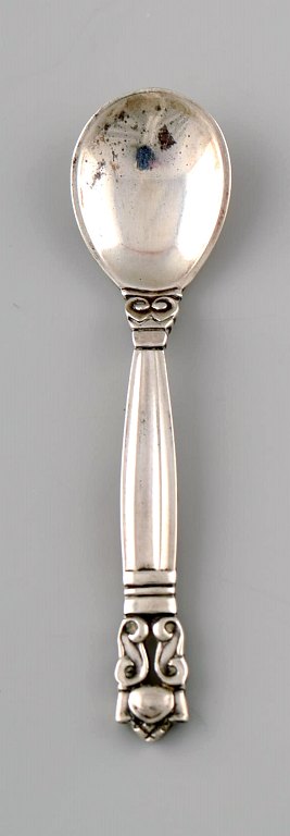 Georg Jensen Acorn sterling silver, full silver.Salt spoon, length 6 cm.
