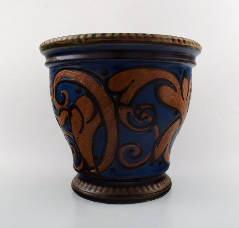 Kähler, Denmark, glazed large stoneware vase / flower pot. 1920s.