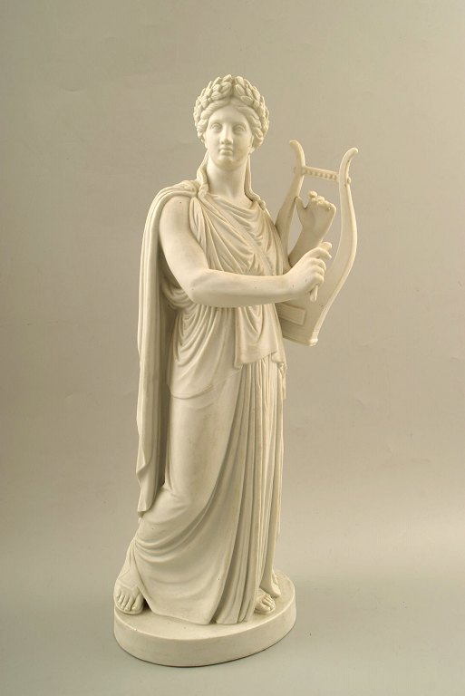Rare and large antique B&G / Bing & Grondahl Bisque Apollon figure after Thorvaldsen. App. 1880s.