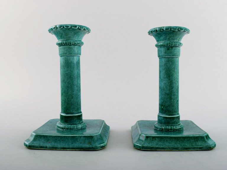 Josef Ekberg, Gustavsberg Art Deco candlesticks.
