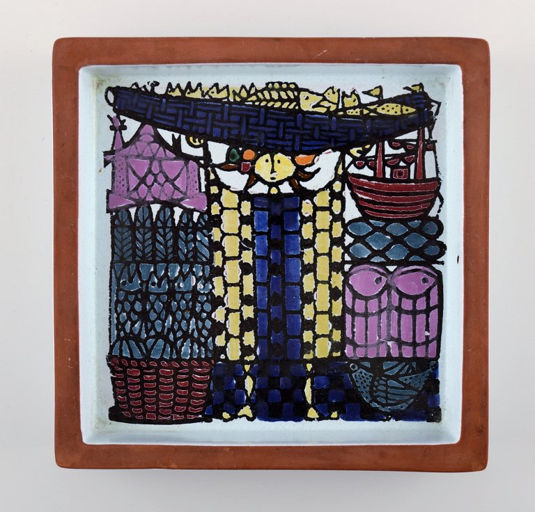 Fad af Stig Lindberg, Gustavsberg studio. Fajance. Sent 1940´erne.